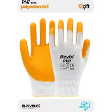 St. Morritz Pn7 Polyester Örme Nitril Işçi Eldiveni 12 Çift 10 Numara