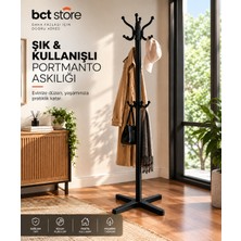 Bct Store Siyah Demir Gövdeli Portmanto Askılık Modern Vestiyer Elbise Askılığı Büro Askılığı 165 cm Demonte