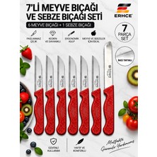 ERHCE 7’li Meyve ve Sebze Bıçağı Seti – 6’lı Tırtıklı Meyve Bıçağı + 1 Sebze Bıçak Alman Solingen Paslanmaz Çelik