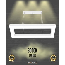 Hegza Lighting Mesita (Beyaz Kasa, Sarı Işık) Ledli Sarkıt Modern LED Avize