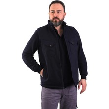 St. Morritz Gabardin Polarlı Yelek - Kışlık - Lacivert