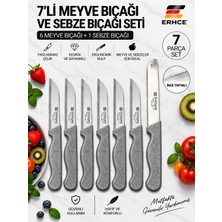 ERHCE 7’li Meyve ve Sebze Bıçağı Seti – 6’lı Tırtıklı Meyve Bıçağı + 1 Sebze Bıçak Alman Solingen Paslanmaz Çelik