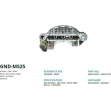 Genon M525 Alt. Diot Tablasi Mitsubishi L300 Yeni Model - Galant / Mazda 626 85MM (6 Diot) M8 RM-50-IMR8588-A860T42670