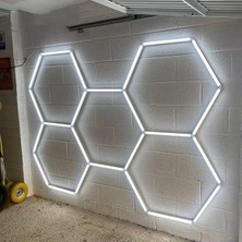 CT-9082 Anzer 240W LED Lineer Hexagon Showroom Armatür Beyaz Işık 6400K Dekoratif Tavan Aydınlat