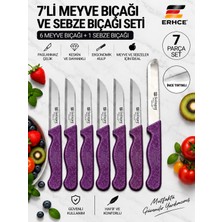 ERHCE 7’li Meyve ve Sebze Bıçağı Seti – 6’lı Tırtıklı Meyve Bıçağı + 1 Sebze Bıçak Alman Solingen Paslanmaz Çelik