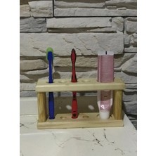 St. Morritz Ahşap Dekoratif Diş Macunu ve Fırça Standı ( 4 Adet Diş Fırçalık Yeri Mevcuttur. )