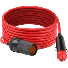 Mykablo Araç Çakmak Uzatma Kablosu, Tüm Marka ve Modellerle Uyumlu, Kırmızı, 5 Metre, 12-24 Vo
