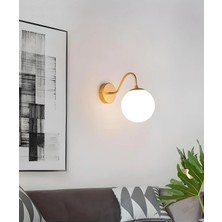 St. Morritz Omega Gold Kasa Beyaz Camlı Aplik