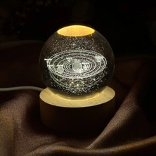 St. Morritz Güneş Sistemi Işıklı Cam Küre Cap 6 cm Kod 51