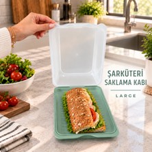 Large Şarküteri Saklama Kabı Kapaklı Sandviç Ekmek Peynir Kahvaltılık Muhafaza Kutusu Sariva Home