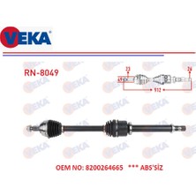 Komple Aks Sağ Renault Megane 2 Sedan Hb Coupe Sw Sport Tourer 2003-2009 Abs'siz 912MM 8200264665 Veka