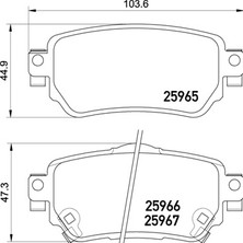 My 440605889R Arka Fren Balata Renault Kadjar 15> Koleos Iı 18> / Nissan Qashqai 1.6l Dci R9M Dizel 11-> / X-Trail 1.6l Dci T32 12-> 440605889R-440606633R-D40604CA0A