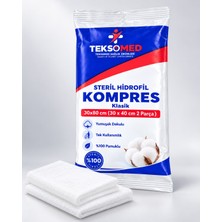Teksomed Steril Hidrofil Kompres Klasik 30X80 cm – (2 Adet 30X40 Cm) 50 Adet