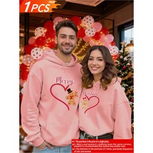 Mondschein Sevgili Kombini Hoodie Merry Christmas Baskılı Çift Kapüşonlu Sweatshirt Unisex 3 Iplik