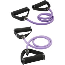 St. Morritz Sert Direnç Lastiği 125 cm Tutamaçlı Pilates Yoga Boks Antremanı Için Egzersiz Lastiği