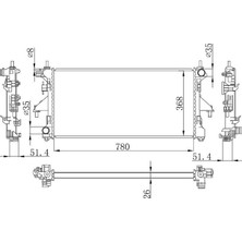 Oris Orıs BFI024026 Motor Su Radyatörü Peugeot Boxer-Citroen Jumper-Fiat Ducato 2.2 Hdi 06=>(Klimasiz+Mek) (780X374X24) 1330.Q2-1349196080-1340359080