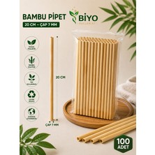 Biyo Tek Kullanımlık Bambu PİPET200X7MM 100ADET