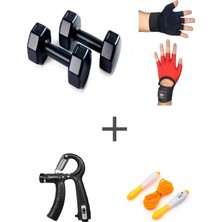 St. Morritz Ps Spor 1 kg Dambıl Set(1kg 2 Adet Dambıl) +Body Eldiven Sayaçlı Ayarlanabilir El Yayı ve Atlama Ipi