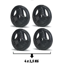 St. Morritz Ecgspor Grip Plate 1.5 kg Siyah Plaka-4 Adet