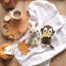 El Örgüsü Amigurumi Anahtarlıklar (Lama ve Maymun) Anahtarlık Aparatı Takılıp Gönderilir