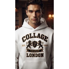 Oversize Sweatshirt Unisex Kapüşonlu %100 Pamuk 3 Iplik Şardonlu Sırt Baskılı