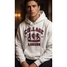 Oversize Unisex Kapüşonlu Sweatshirt %100 Pamuk 3 Iplik Şardonlu Sırt Baskılı I