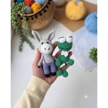 Minik Eşek ve Kurbağa Oyuncak (El Örgüsüdür)