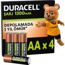 Store Şarj Edilebilir Aa 1300MAH Piller, 4'lü Paket