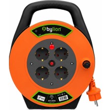 Store Makaralı Uzatma Kablosu, 4 Prizli, IP44, Dış Mekan Uzatma Kablosu, Termal Koruma, Güç Gösterge Işığı, 16A, 250V, Bahçe, Atölye, Şantiye Ev Kullanımı, Profesyonel Kalite (3x1,5 Mm²/10 M) (Kapaksız)