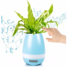 Store Akıllı Saksı Bluetooth Hoparlör Dokunmatik Işıklı Gece Lambası Mp3 Çalar(Mavi)