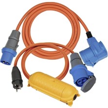 Store Kamp Adaptör Seti/cee Adaptör Kablosu 1,5 M, Cee 230 V Uzatma Kablosu 3 M, Safe-Box Big IP44 (Her Kamp Tatili Için Ideal Kamp Aksesuarı, IP44), Turuncu