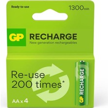 Store Batteries Recharge 1300 Aa Kalem Ni-Mh Şarjlı Pil, 1.2 Volt, 4’lü Kart Ekonomik Seri