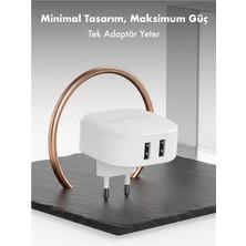 Store 24W Telefon/tablet Şarj Başlığı 2xusb 2X5V/2.4A - Beyaz
