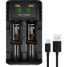 Store Batteries G32C 2’li Aa/aaa/c/d Pil Şarj Aleti + 2 Adet Pro HR14 C Orta Boy 5000 Mah 1.2V Ni-Mh Şarj Edilebilir Pil Seti