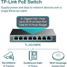 Store TL-SG108PE, 8 Port Gigabit / 4 Port Poe Smart Switch