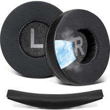 Store Jbl T450BT 460BT Tune 500BT 510BT 520BT 525BT 530BT 560BT 570BT & E40BT & Jr Serisi ile Uyumlu Soğutucu Jel Kulaklık Pedi ve Kafa Bandı - Ipeksi Kumaş & Hafızalı Sünger Kulaklık Pedi Seti (Siyah)