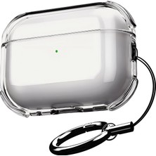 Store Airpods Pro 3 Için Ultra Şeffaf Silikon Kılıf Darbe Emici Köşeler ile Mükemmel Koruma ve Yüksek Kaliteli Taşıma Karabinalı Airpods Pro 3. Nesil Kılıfı (Gri Şeffaf, Airpods Pro 3)