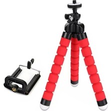 Store Süngerli, Elastik ve Sabit, Dönebilen Tripod (Kırmızı)