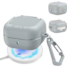 Store Samsung Galaxy Buds 4 / Buds 4 Pro Uyumlu Karbon Fiber Hybrid Polymer Technology Darbeye Dayanıklı Kulaklık Kılıfı (Gri)