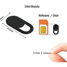 Store Laptop Tablet Kamera Webcam Kapatıcı Örtücü Sürgülü Kapak 3'lü Siyah