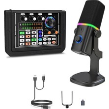 Store Ses Kartı Youtube Kick Podcast ve Yayıncı, Ses Kartı, Dj Mikser, Taşınabilir Podcast Prodüksiyon Stüdyosu, Canlı Yayın, Kayıt, Oyun Için Kondenser Ses Kartlı Mikrofon Mikseri P800-KD8