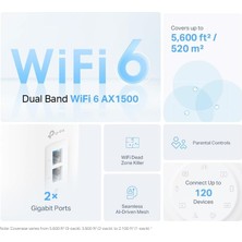 Store Deco X10 2-Pack, AX1500 Mbps, 360 M²'ye Kadar Kapsama Alanı, 120 Cihaza Kadar Bağlantı, Gigabit Portlu, Mobil Uygulama ile Kolay Kurulum,yapay Zeka Destekli Wi-Fi 6 Mesh Sistemi