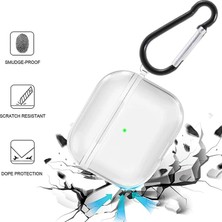 Store Airpods Pro 2 ile Uyumlu Şeffaf Silikon Kılıf Tam Koruma Kancalı Anahtarlık Delikli Apple Airpods Pro 2 ile Uyumlu Şeffaf Silikon Kılıf