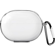 Store Huawei Freebuds Pro 4 ile Uyumlu Şeffaf Silikon Kılıf Tam Koruma Kancalı Anahtarlık Huawei Freebuds Pro 4 ile Uyumlu Şeffaf Silikon Kılıf