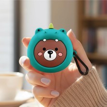Store Caseonn Kılıf Karakter Figürlü Ayı Yeşil Çam Yeşili Galaxy Buds Core ile Uyumlu