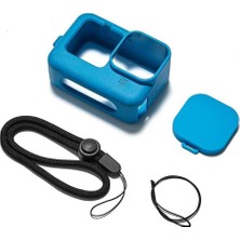 Store Hero 9 Silikon Kılıf Mavi – Gopro Hero 9/10 / 11/12 / 13 ile Uyumlu, Lens Kapaklı, Darbe Koruyucu Kamera Kılıfı