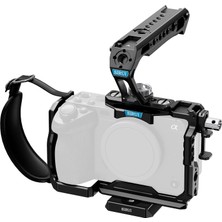 Store Sony FX3/FX30 Için Üst Saplı Tam Kamera Kafes Kiti, Orijinal Xlr Kulp ile Uyumlu, HDMI Için Kablo Kelepçesi, 1/4"-20 Dişli Delikler, Arrı, Soğuk Ayakkabı ve Nato Ray Için 3/8" Yerleştirme