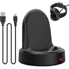Store Samsung Gear S2 Sport, S2 - S3 Classic, S3 Frontier, Galaxy Sport, Galaxy Watch 42 mm ve 46 mm Ile Uyumlu Kablosuz Şarj Standı Akıllı Saat Şarj Istasyonu - Siyah