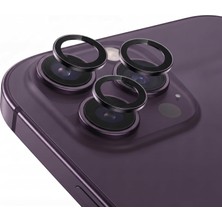 Store iPhone 14 Pro / 14 Pro Max Ile Uyumlu Kamera Lens Koruyucu Alüminyum Alaşım Çerçeveli Telefon Lensi Temperli Cam Koruma (Mor)