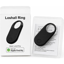 Store Denshi Loshall Ring Apple Bul (Find My) Uyumlu Akıllı Takip Cihazı | Anahtar, Çanta, Valiz ve Evcil Hayvan Bulucu | Sesli Bulma | Unutulduğunda Bildir (Siyah)